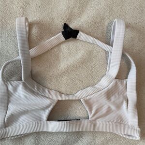 Beach Riot White Ribbed Swim Bra